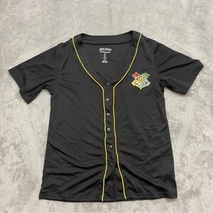 Harry Potter Hogwarts Button Front Black Jersey Size Small
